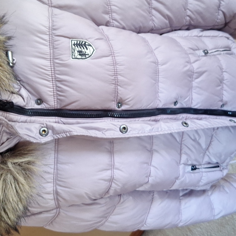 Y2K American Eagle Outfitters Lavendar Faux Fur Removable Hood Size XL/TG - Picture 7 of 12